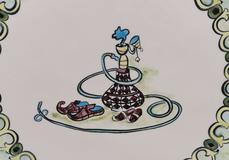 ÖZEL YAPIM KÜTAHYA İŞİ NARGİLE ALTLIĞI