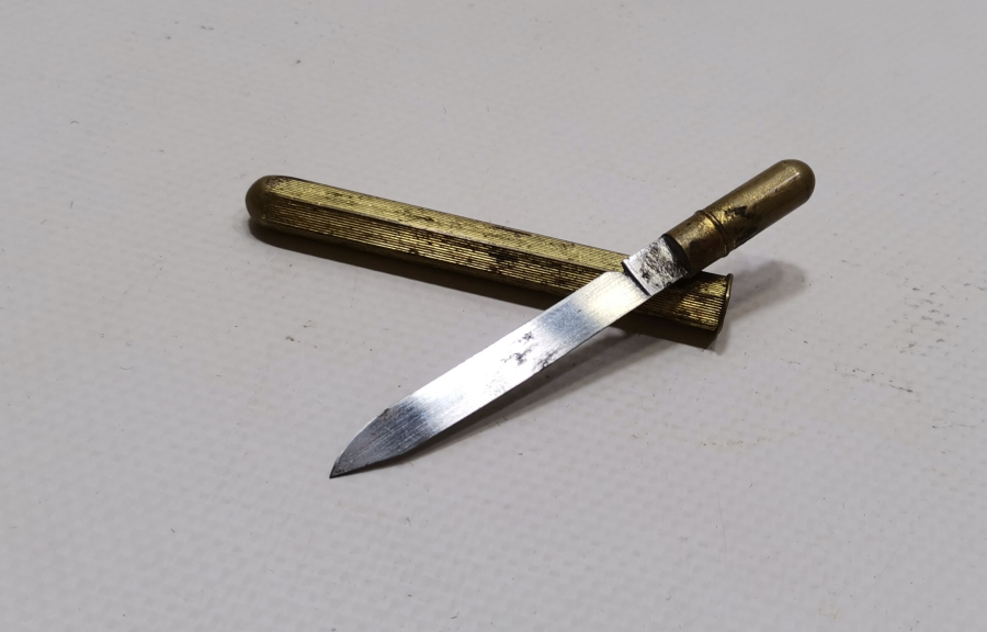 CUMHURİYET BAŞLARI ETEM USTA YAPIMI BURSA İŞİ ÇOK NADİR GİZLİ KALEM BIÇAK