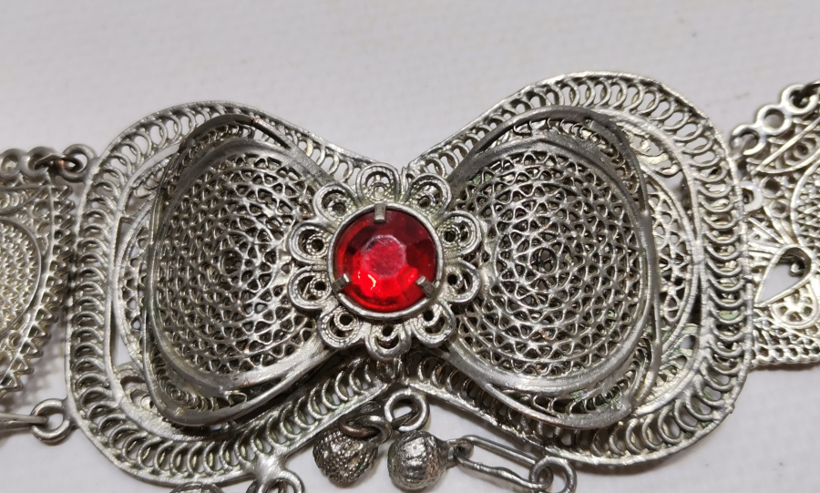 GÜMÜŞ KAPLAMA ANTİKA GELİN KEMERİ