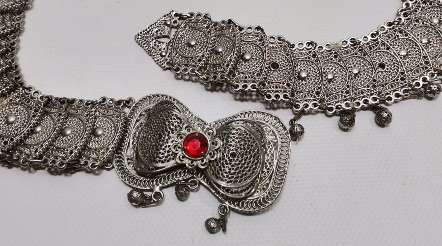 GÜMÜŞ KAPLAMA ANTİKA GELİN KEMERİ