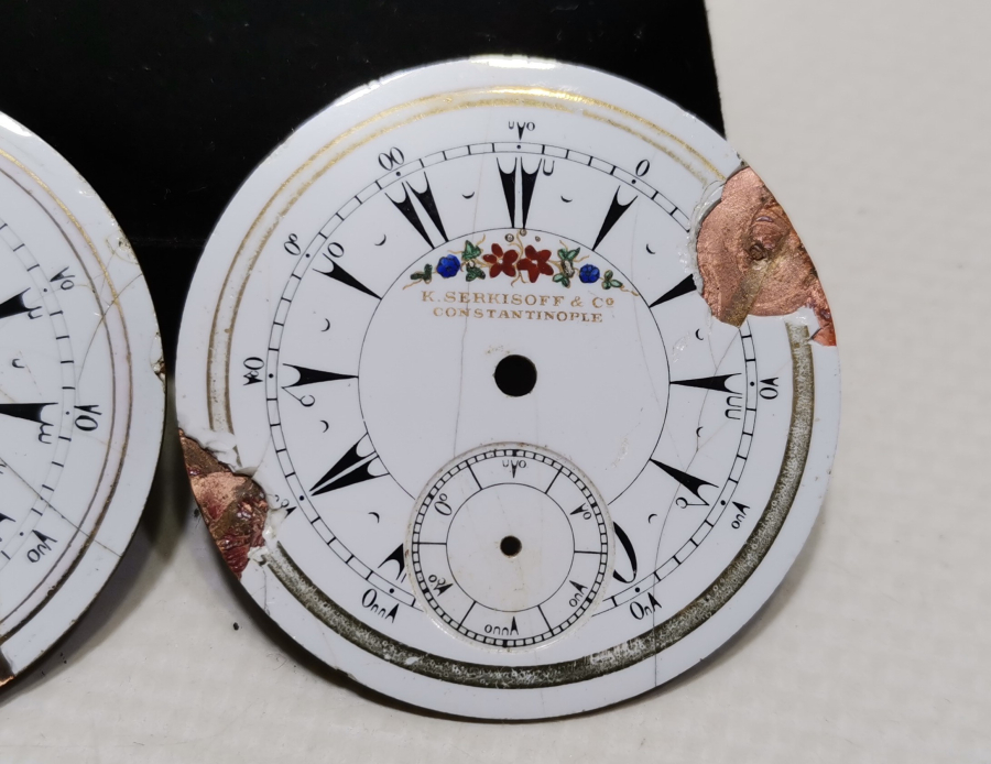 OSMANLI DÖNEMİ 2 ADET CEP SAATİ KADRANI