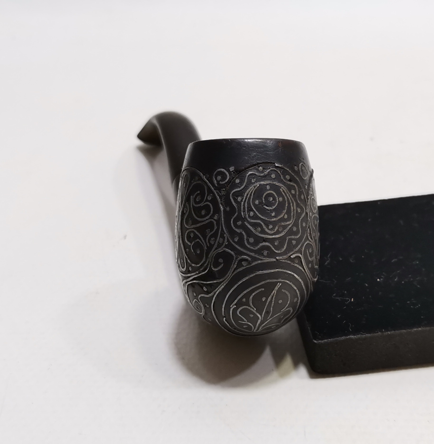 OSMANLI DÖNEMİ AFYON İŞİ GÜMÜŞ ÇAKMA İŞÇİLİKLİ PİPO