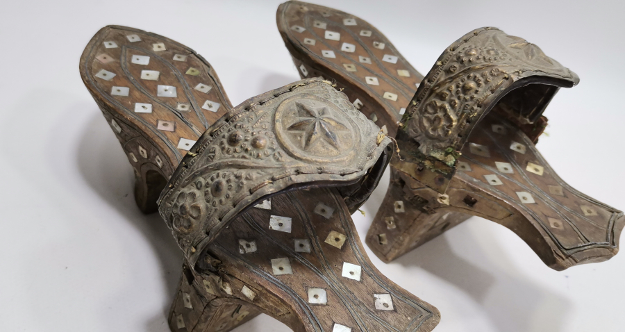 OSMANLI DÖNEMİ AY YILDIZLI AFYON İŞİ OSMANLICA YAZILI GELİN NALINI - HAMAM NALINI