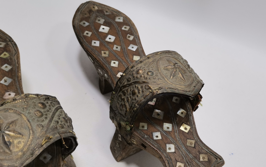 OSMANLI DÖNEMİ AY YILDIZLI AFYON İŞİ OSMANLICA YAZILI GELİN NALINI - HAMAM NALINI