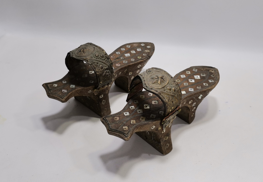 OSMANLI DÖNEMİ AY YILDIZLI AFYON İŞİ OSMANLICA YAZILI GELİN NALINI - HAMAM NALINI