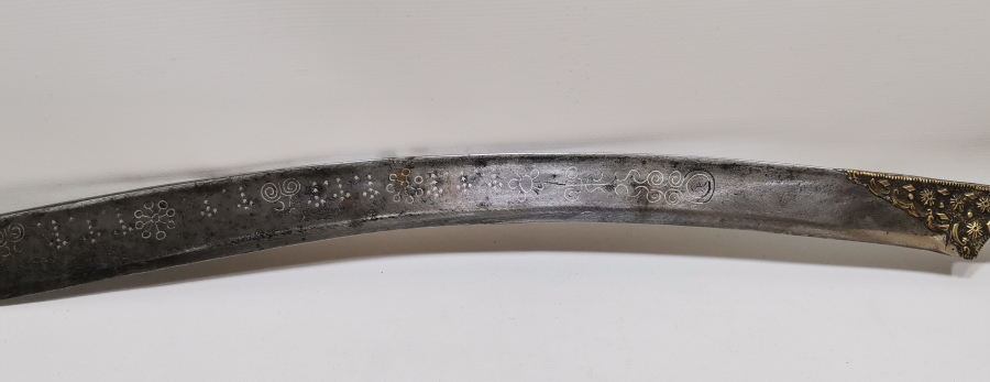 OSMANLI DÖNEMİ GÜMÜŞ ÇAKMA İŞÇİLİKLİ ÇOK NADİR YENİÇERİ CELLAT YATAĞANI