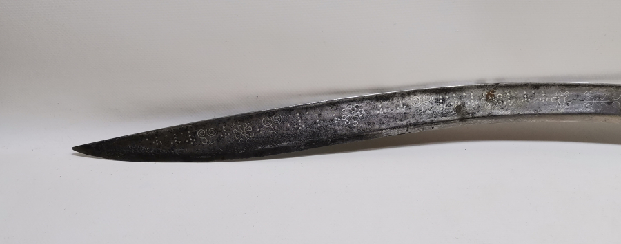 OSMANLI DÖNEMİ GÜMÜŞ ÇAKMA İŞÇİLİKLİ ÇOK NADİR YENİÇERİ CELLAT YATAĞANI