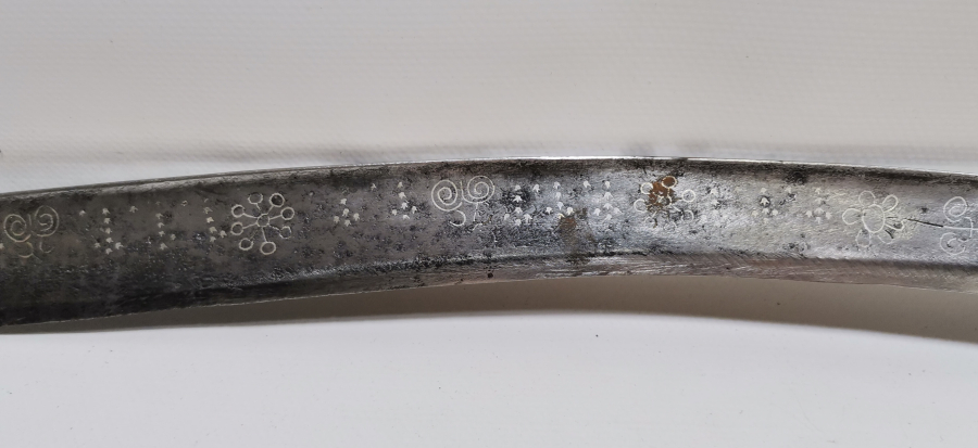 OSMANLI DÖNEMİ GÜMÜŞ ÇAKMA İŞÇİLİKLİ ÇOK NADİR YENİÇERİ CELLAT YATAĞANI