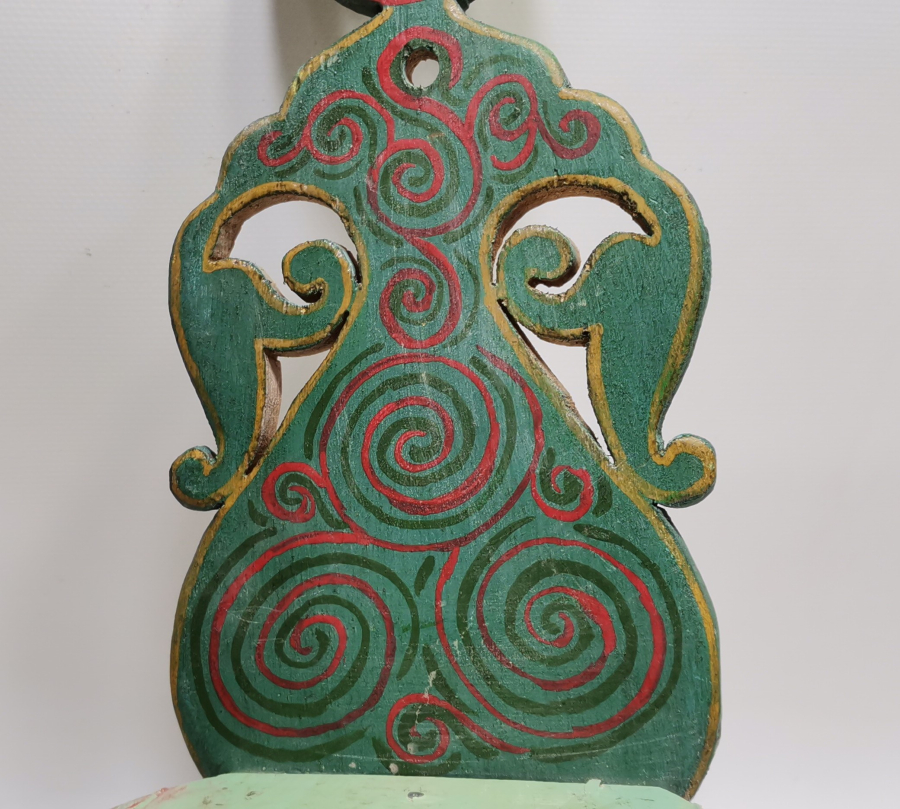 OSMANLI DÖNEMİ KÖK BOYALI VE AY YILDIZLI NADİR AHŞAP LAMBALIK