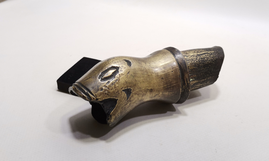 OSMANLI DÖNEMİ NADİR FORMDA ASLAN BAŞLI BRONZ HORHOR