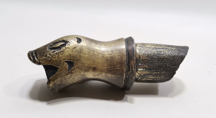 OSMANLI DÖNEMİ NADİR FORMDA ASLAN BAŞLI BRONZ HORHOR