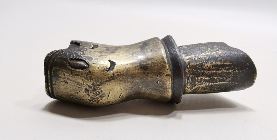 OSMANLI DÖNEMİ NADİR FORMDA ASLAN BAŞLI BRONZ HORHOR