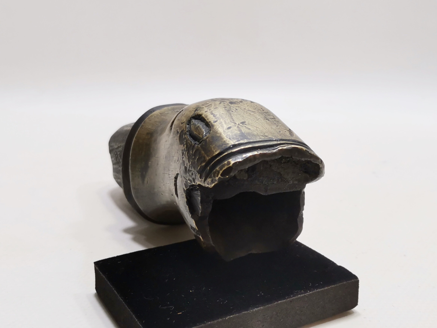 OSMANLI DÖNEMİ NADİR FORMDA ASLAN BAŞLI BRONZ HORHOR