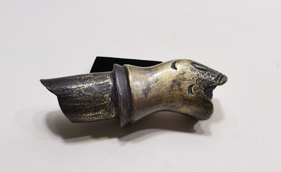 OSMANLI DÖNEMİ NADİR FORMDA ASLAN BAŞLI BRONZ HORHOR