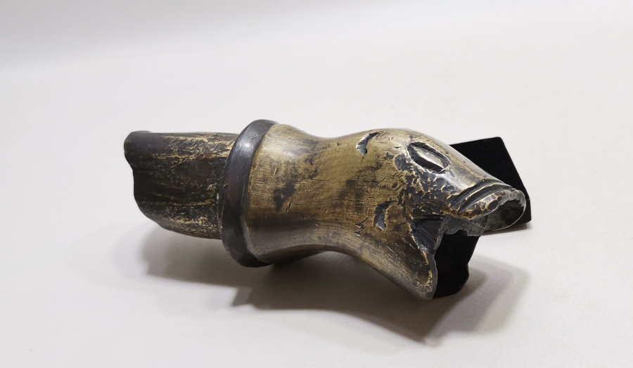 OSMANLI DÖNEMİ NADİR FORMDA ASLAN BAŞLI BRONZ HORHOR