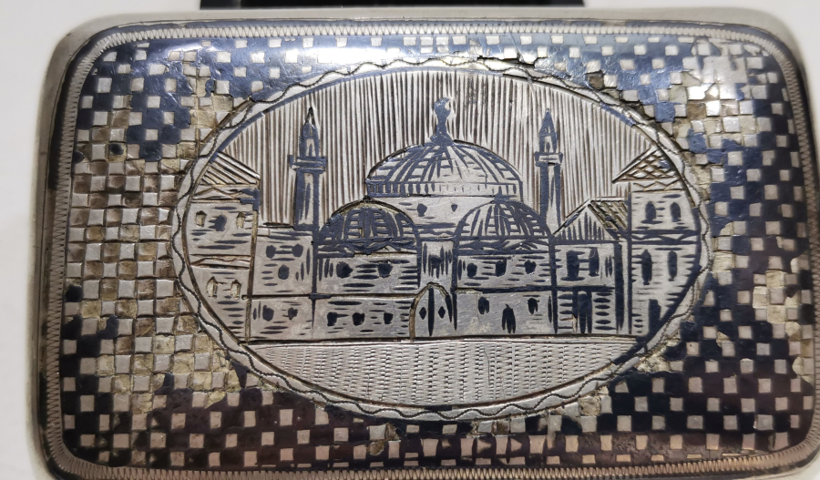 OSMANLI DÖNEMİ VAN DAMGALI ERMENİ USTA İŞİ GÜMÜŞ SAVATLI TABAKA