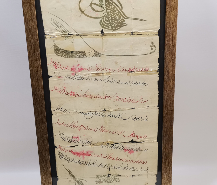 SULTAN VAHDEDDİN HAN TUĞRALI ÇOK NADİR BİR TEKKE ŞEYHİNE YOLLANMIŞ FERMAN