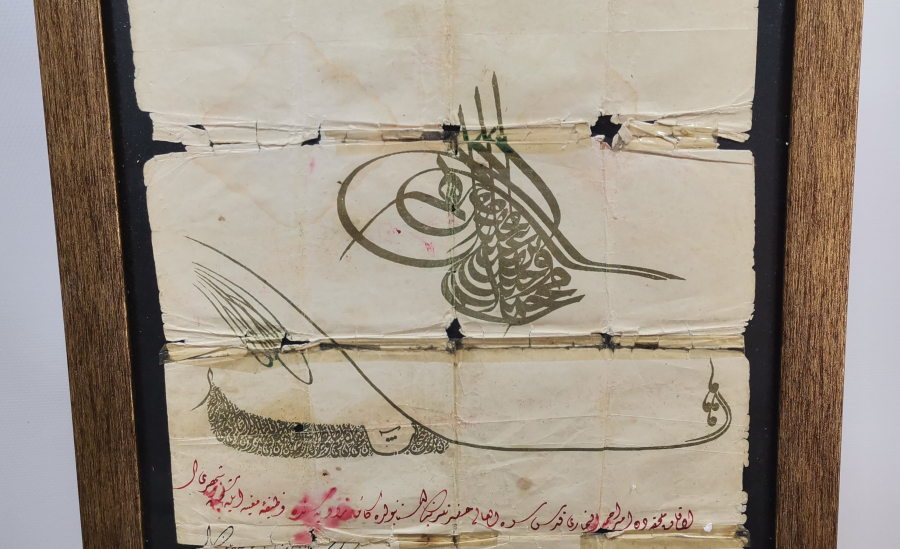 SULTAN VAHDEDDİN HAN TUĞRALI ÇOK NADİR BİR TEKKE ŞEYHİNE YOLLANMIŞ FERMAN