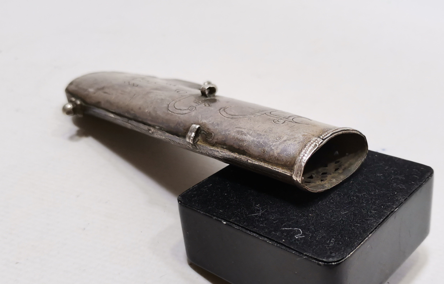 ÜZERİ OSMANLICA YAZILI GÜMÜŞ ŞAŞKA SAPI