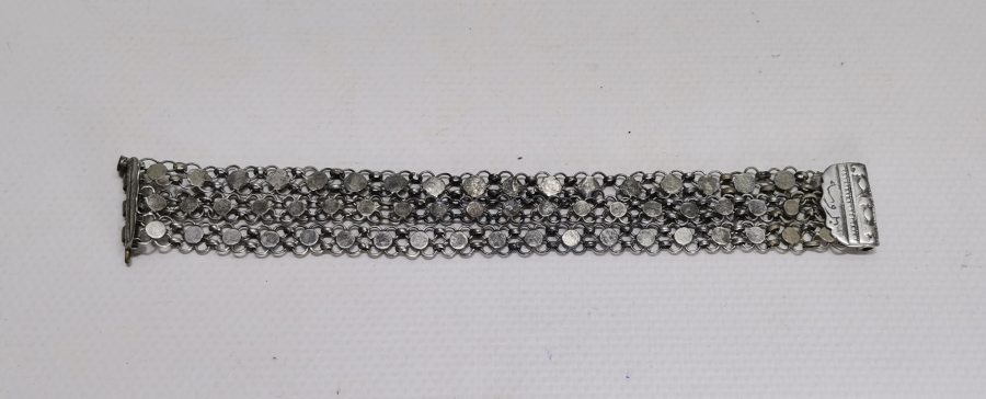 ÜZERİNDE OSMANLICA BURSA YADİGARI YAZILI OSMANLI DÖNEMİ GÜMÜŞ BİNDALLI BİLEZİĞİ