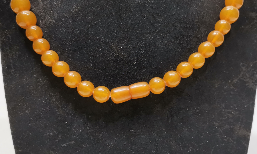 OSMANLI DÖNEMİ BÜYÜK HABBELİ SECCAR DAMLA KEHRİBAR GERDANLIK