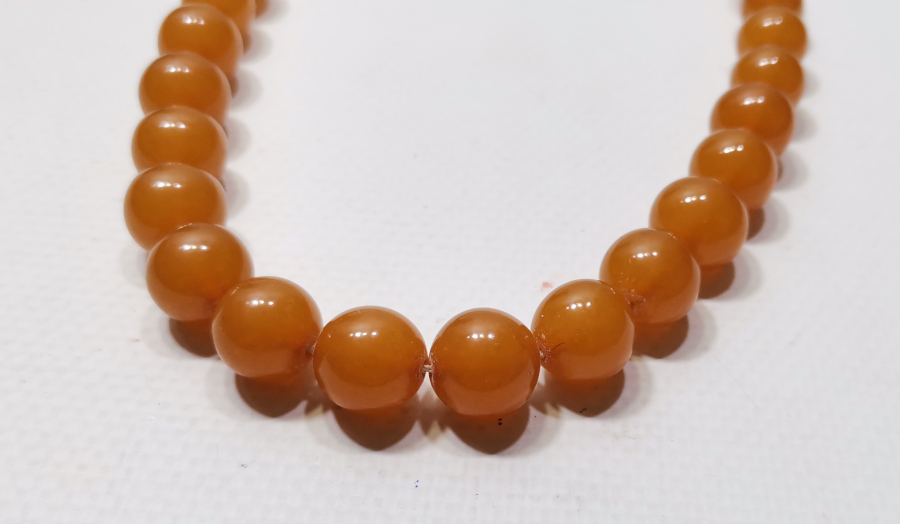 OSMANLI DÖNEMİ BÜYÜK HABBELİ SECCAR DAMLA KEHRİBAR GERDANLIK