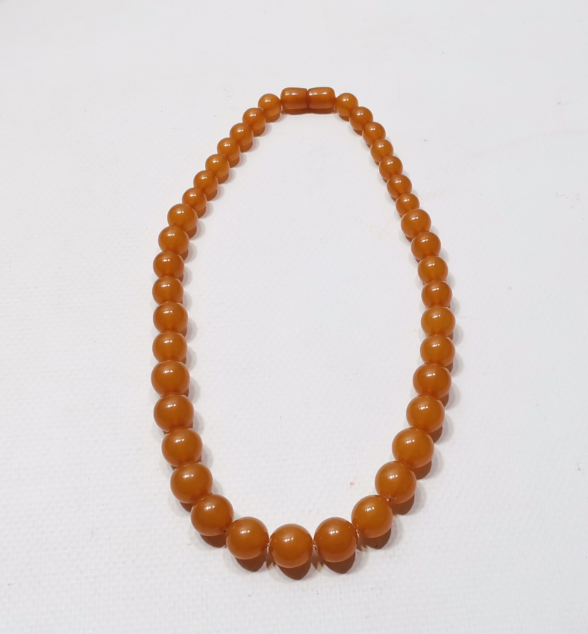 OSMANLI DÖNEMİ BÜYÜK HABBELİ SECCAR DAMLA KEHRİBAR GERDANLIK