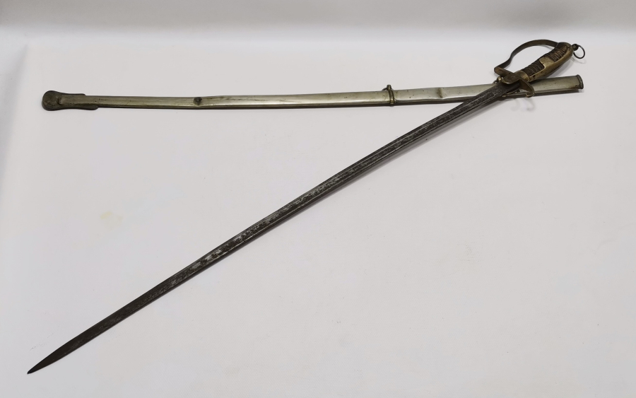 OSMANLI DÖNEMİ EL KAZIMA AY YILDIZLI SUBAY KILICI