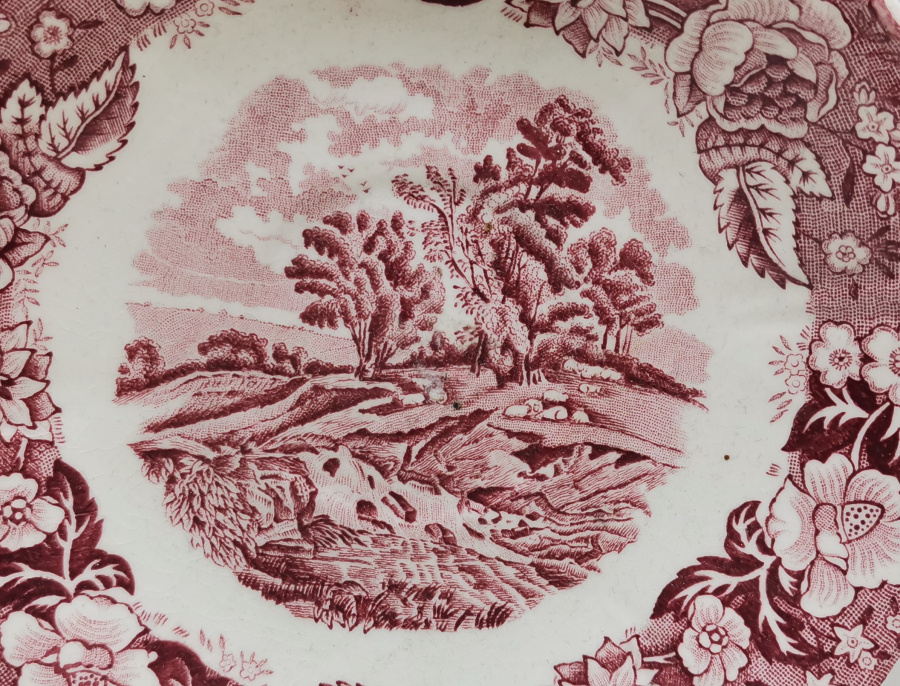 ALTI DAMGALI 1900 BAŞLARI İNGİLİZ PORSELEN TABAK