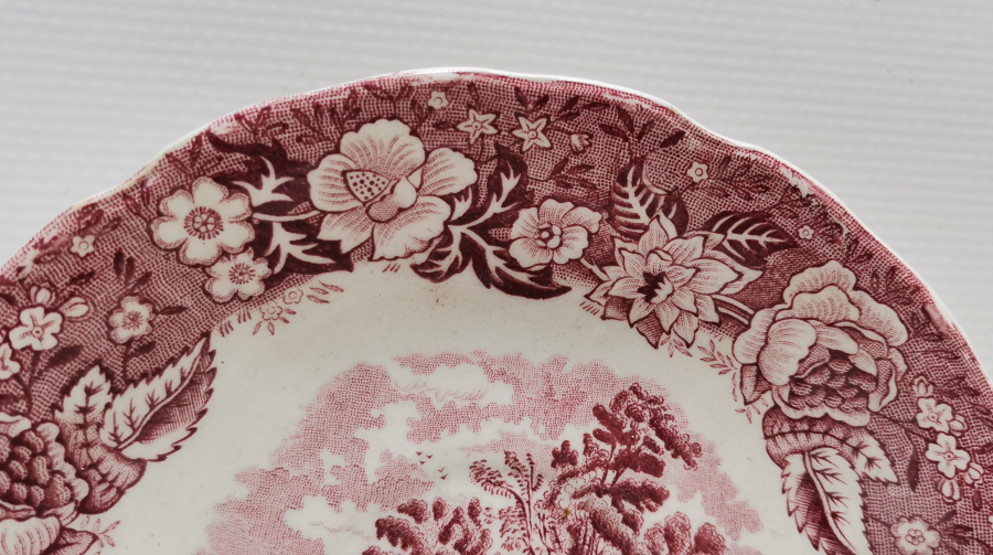 ALTI DAMGALI 1900 BAŞLARI İNGİLİZ PORSELEN TABAK