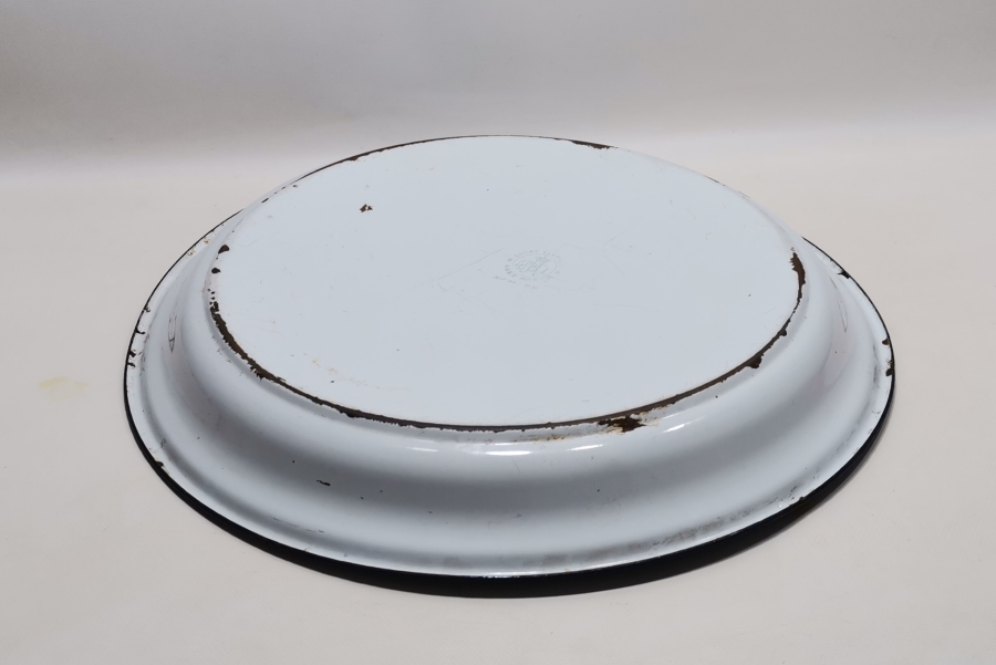 BÜYÜK BOY ANTİKA KUĞULU EMAYE TEPSİ