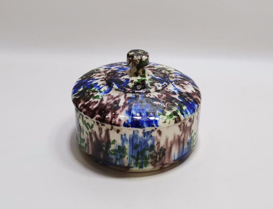 KÜTAHYA İŞİ EL BOYAMA ANTİKA KAPAKLI ŞEKERLİK