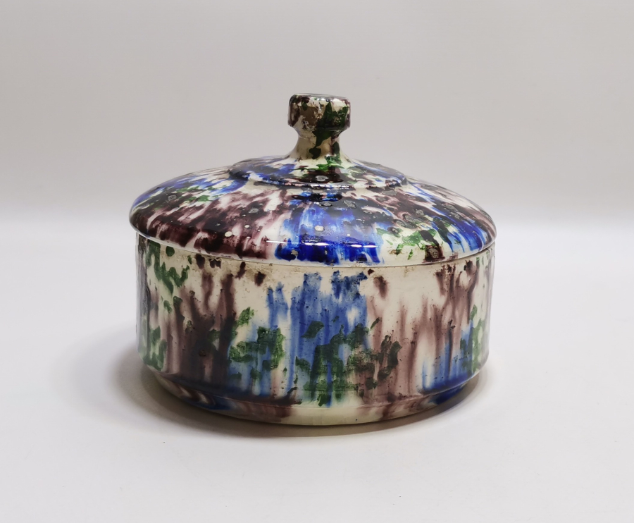 KÜTAHYA İŞİ EL BOYAMA ANTİKA KAPAKLI ŞEKERLİK