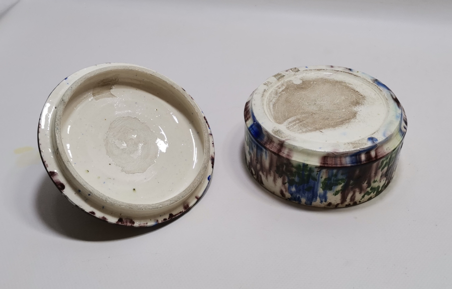 KÜTAHYA İŞİ EL BOYAMA ANTİKA KAPAKLI ŞEKERLİK