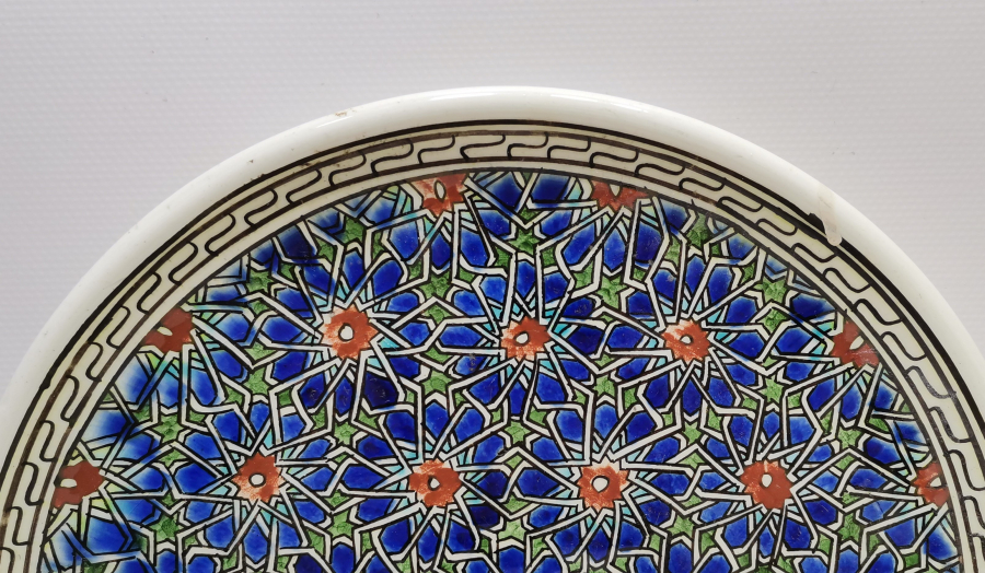 KÜTAHYA İŞİ EL BOYAMA RUMİ MOTİFLİ DUVAR TABAĞI