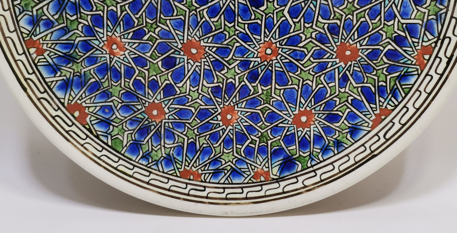 KÜTAHYA İŞİ EL BOYAMA RUMİ MOTİFLİ DUVAR TABAĞI