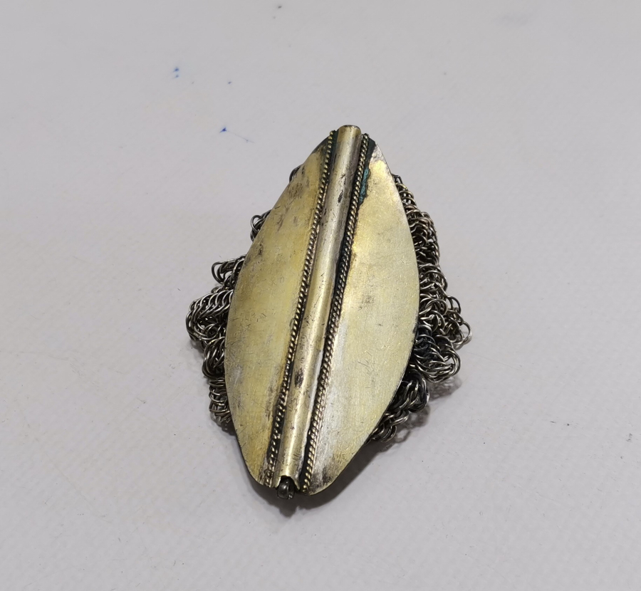 OSMANLI DÖNEMİ ERKEN DÖNEM GÜMÜŞ ÜZERİ ALTIN VERMEYLİ NADİR BİNDALLI BİLEZİĞİ