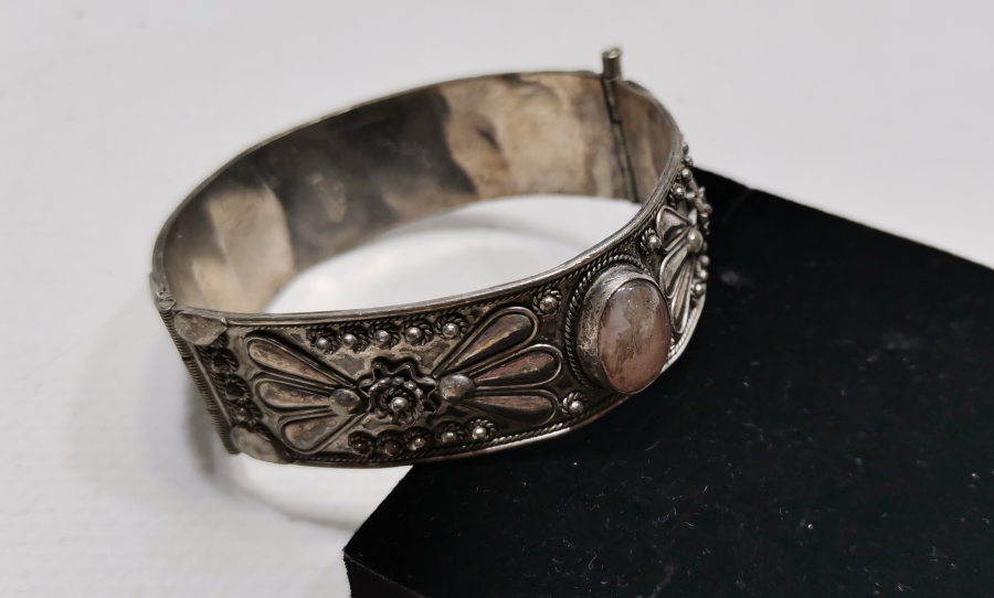 ÖZEL YAPIM ANTİKA GÜMÜŞ BİLEZİK