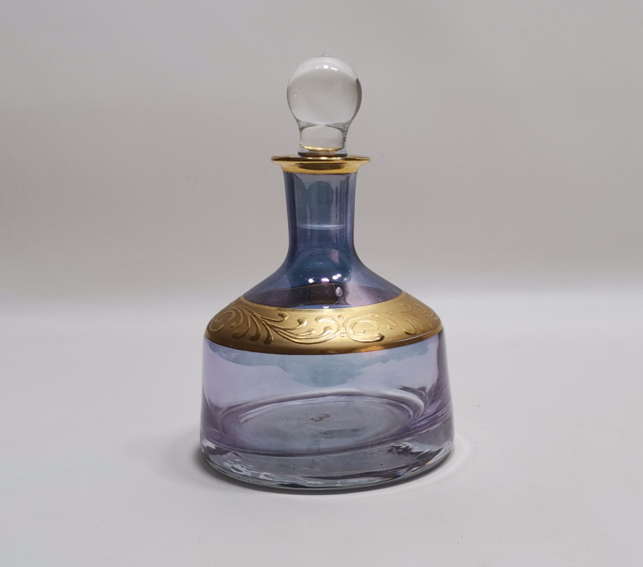 ÜZERİ ALTIN VARAKLI ANTİKA CAM SÜRAHİ- LİKÖRLÜK