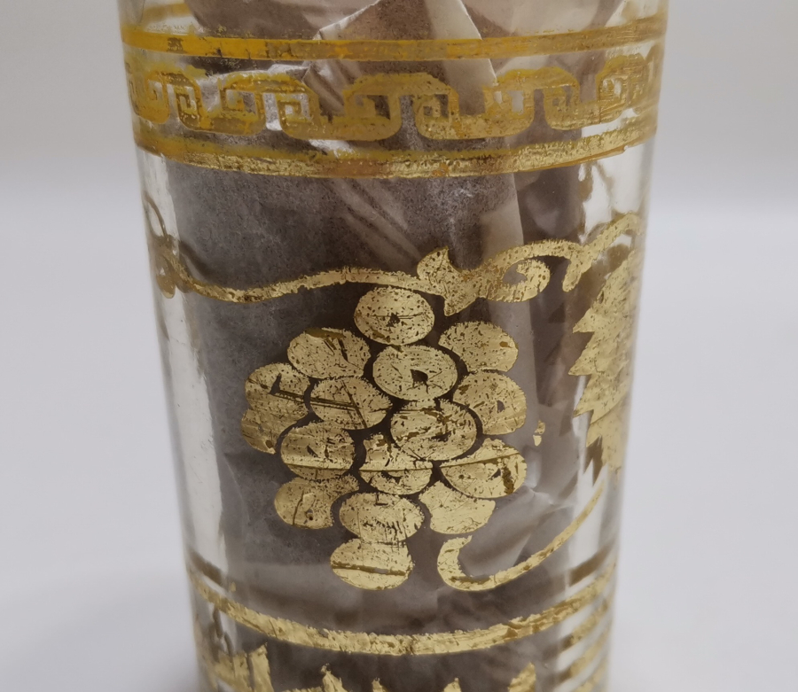 ÜZERİ AYETLİ VE ALTIN VARAKLI ANTİKA ŞERBET BARDAĞI