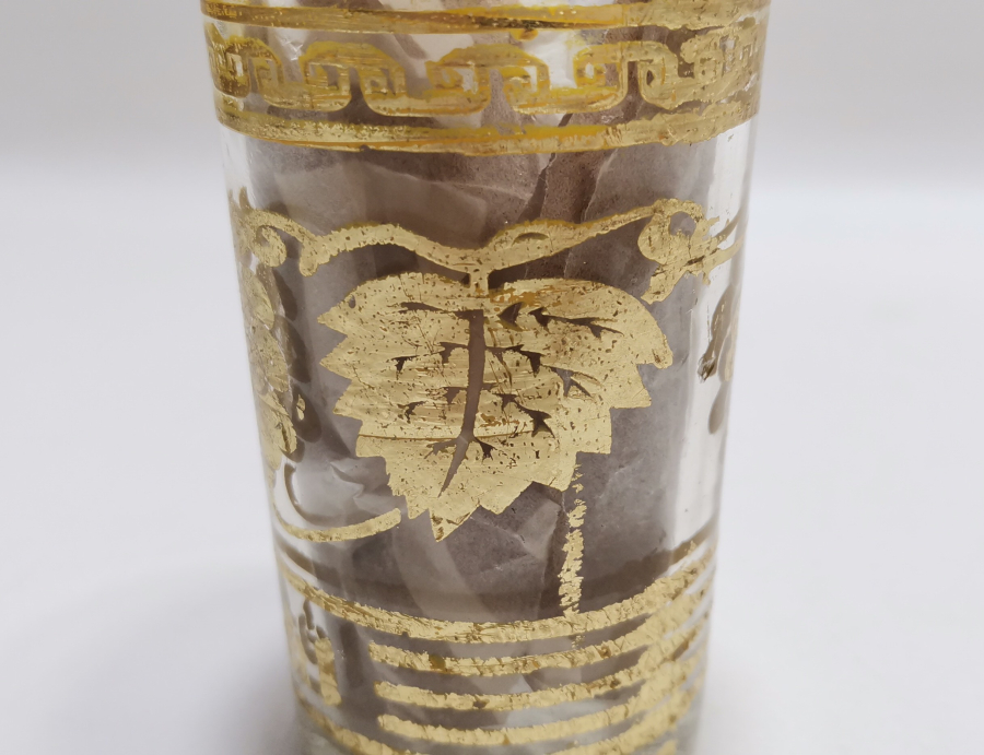 ÜZERİ AYETLİ VE ALTIN VARAKLI ANTİKA ŞERBET BARDAĞI