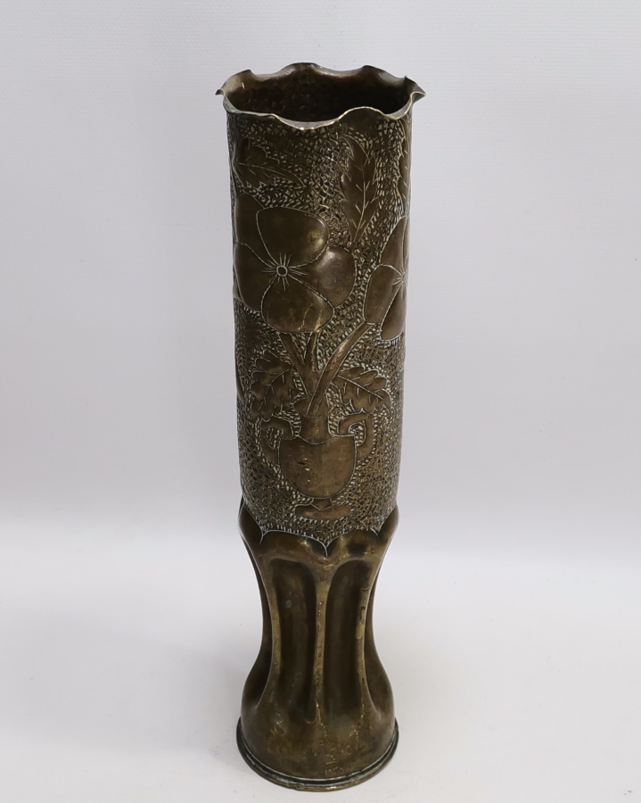 ÜZERİ RUMCA YAZILI 1921 YILI SELANİK HATIRASI NADİR ASKERİ TOP MERMİSİ  KOVANI