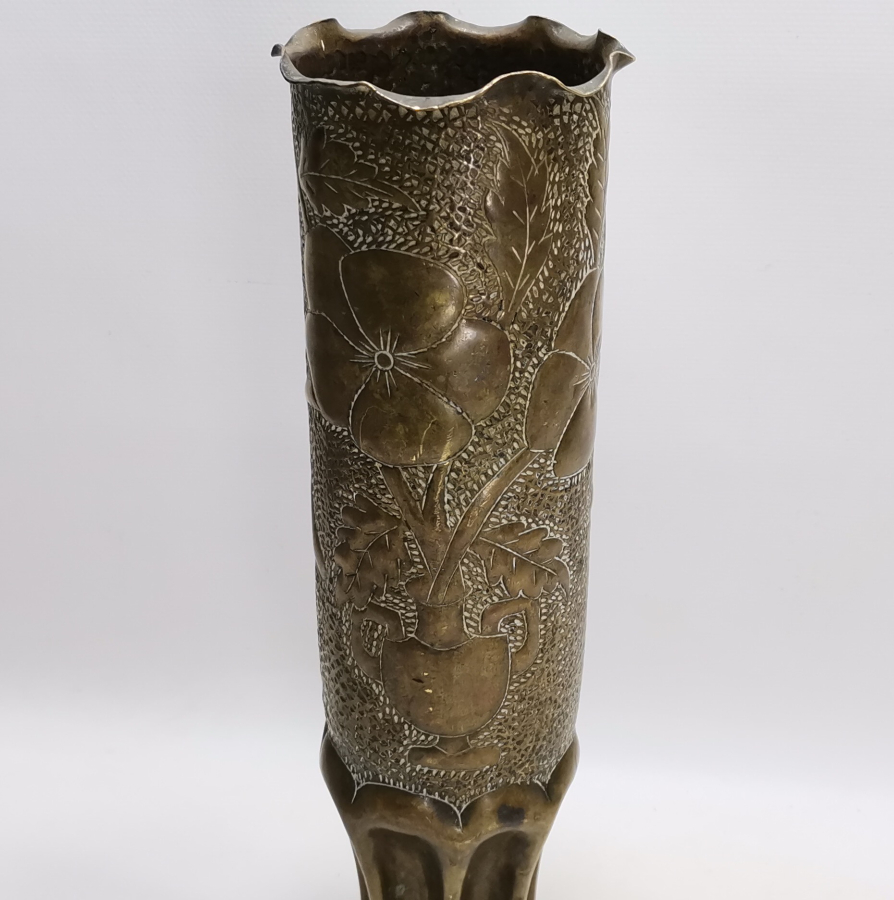 ÜZERİ RUMCA YAZILI 1921 YILI SELANİK HATIRASI NADİR ASKERİ TOP MERMİSİ  KOVANI