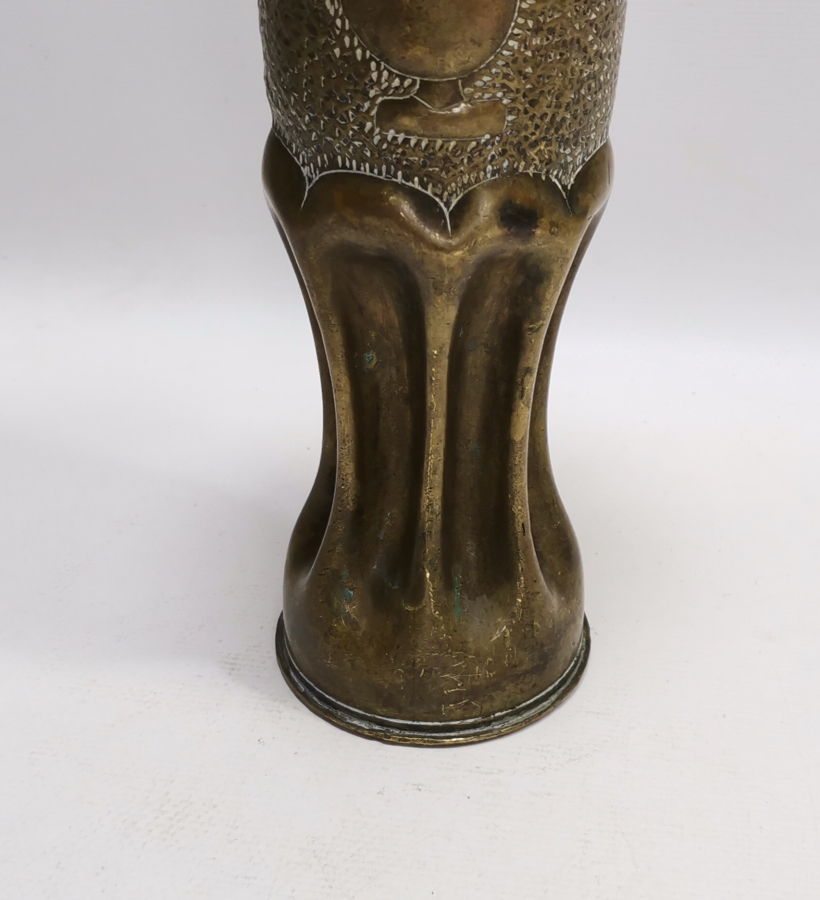 ÜZERİ RUMCA YAZILI 1921 YILI SELANİK HATIRASI NADİR ASKERİ TOP MERMİSİ  KOVANI