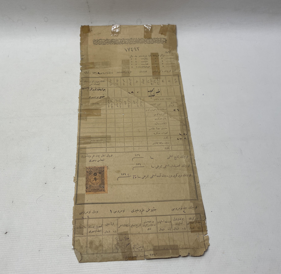 ABDÜLHAMİD HAN DÖNEMİ TEKALİFİ EMRİYYE  MAKBUZU