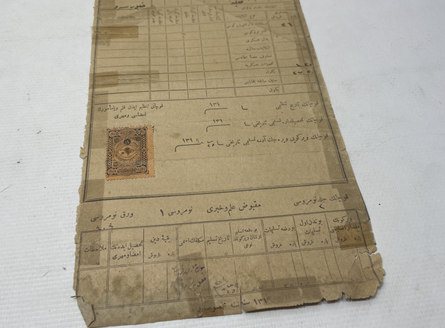 ABDÜLHAMİD HAN DÖNEMİ TEKALİFİ EMRİYYE  MAKBUZU