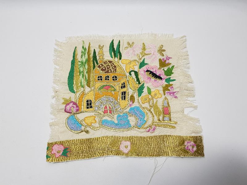 EL İŞİ CAMİ İŞLEMELİ KIRLENT YÜZÜ