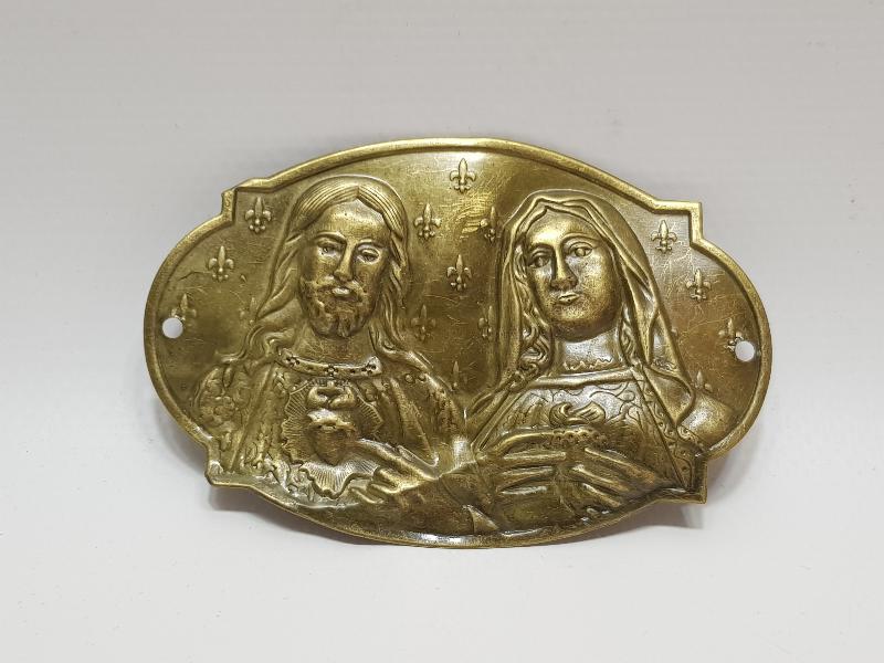 HAZRETİ MERYEM VE HAZRETİ İSA RESİMLİ HIRİSTİYAN İŞİ METAL PLAKA