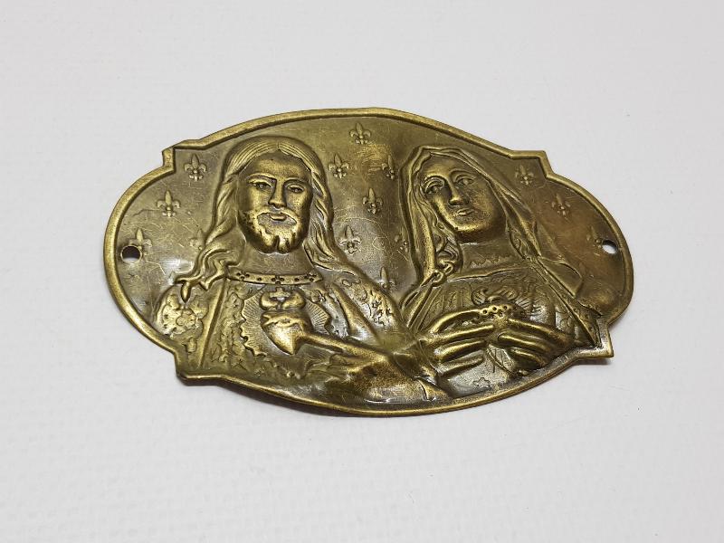 HAZRETİ MERYEM VE HAZRETİ İSA RESİMLİ HIRİSTİYAN İŞİ METAL PLAKA