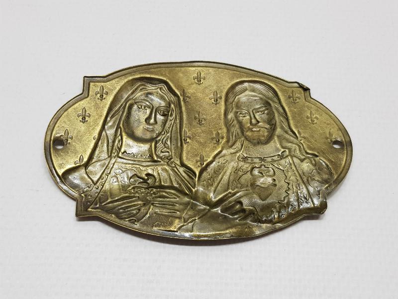 HAZRETİ MERYEM VE HAZRETİ İSA RESİMLİ HIRİSTİYAN İŞİ METAL PLAKA